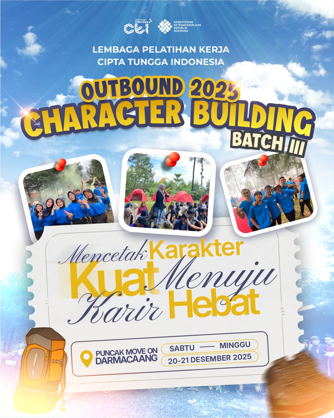LPK CTI Gelar Outbound Character Building Batch III: Mencetak Karakter Kuat Menuju Karir Hebat